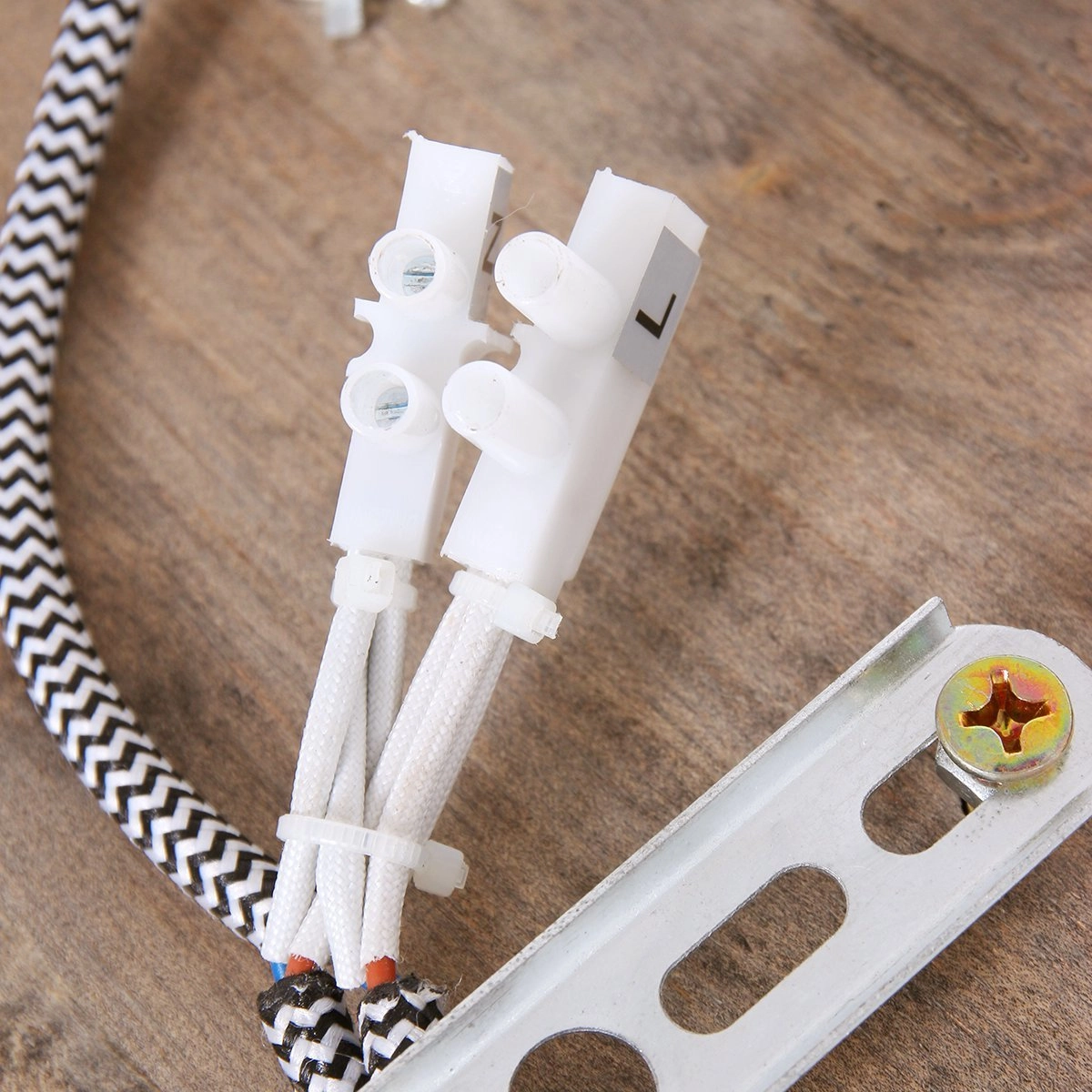 Industriële plafondlamp Gearwood 3-lichts retro groen met hout Steinhauer 8712746135398