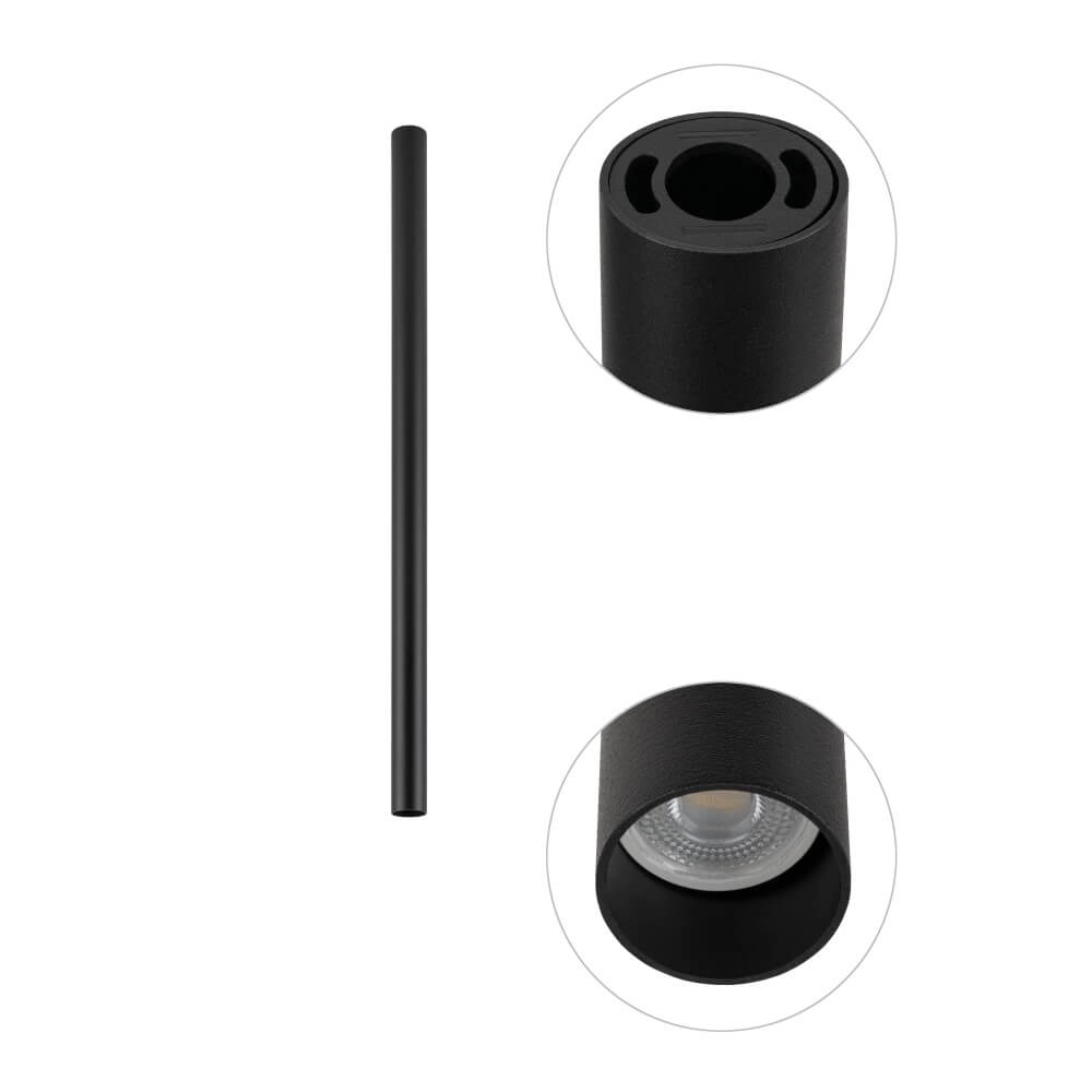 Lange opbouwspot Fourty M 75cm - zwart Lyora 5903139108218