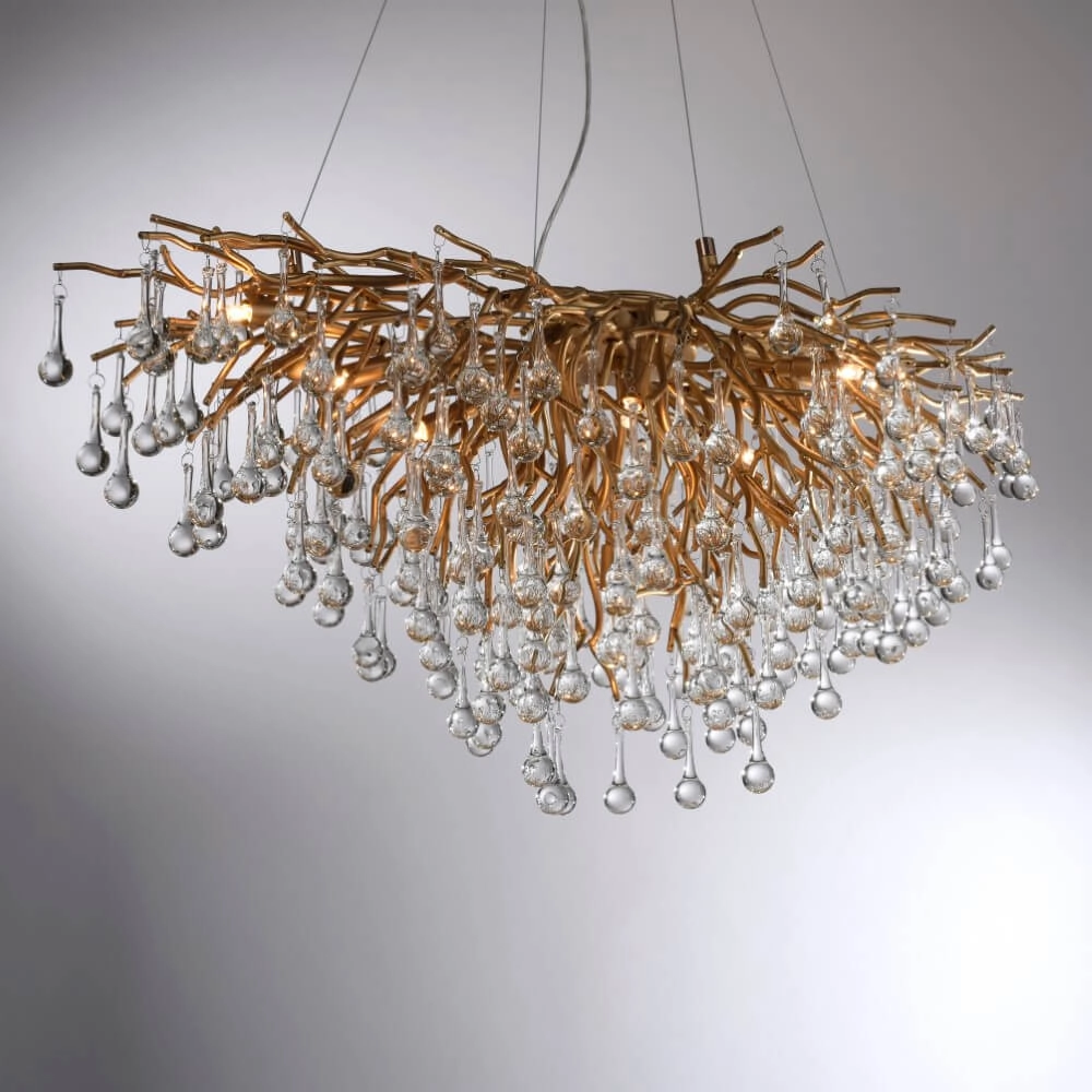 Unieke kroonluchter Icicle antiek messing Paul Neuhaus 4012248352120