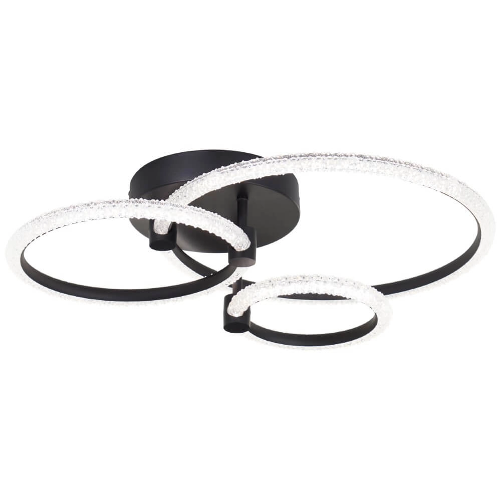 Ronde plafondlamp Aydin zwart Brilliant 4004353442087