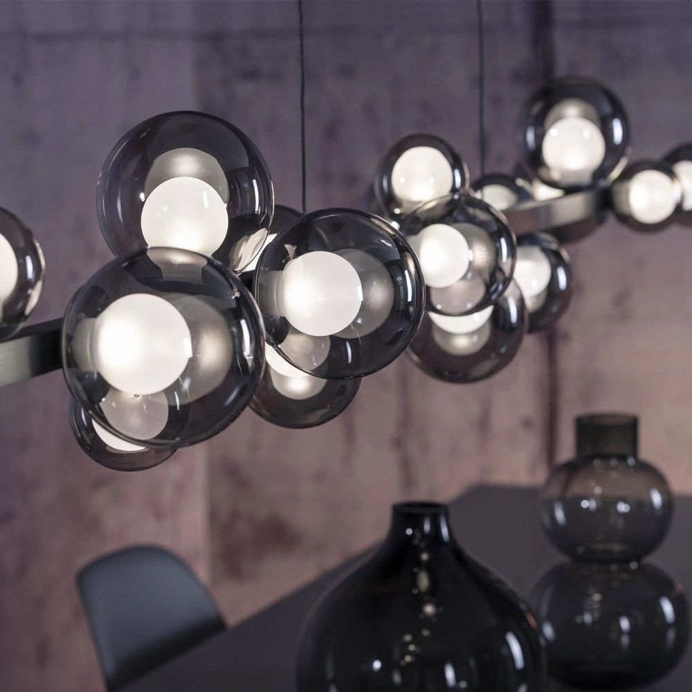 Eettafel hanglamp Pure E-Popup 18L - met smoke glas Paul Neuhaus 4012248396452