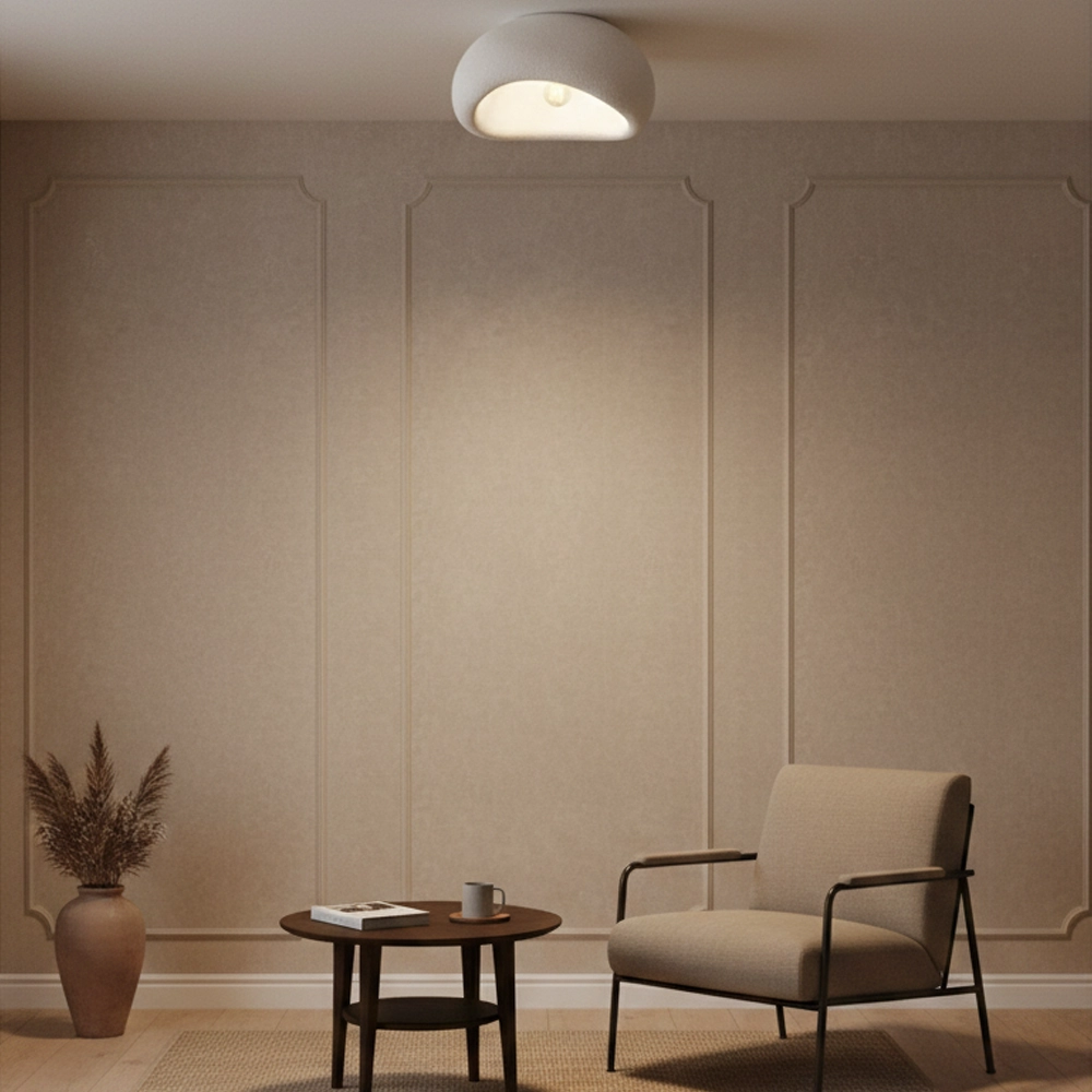 Natuurlijke plafondlamp Aere wit 40cm