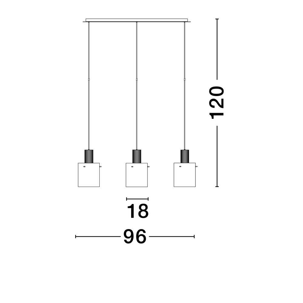 Design hanglamp Mirbi 3-lichts zwart recht Lyora 5212017468444