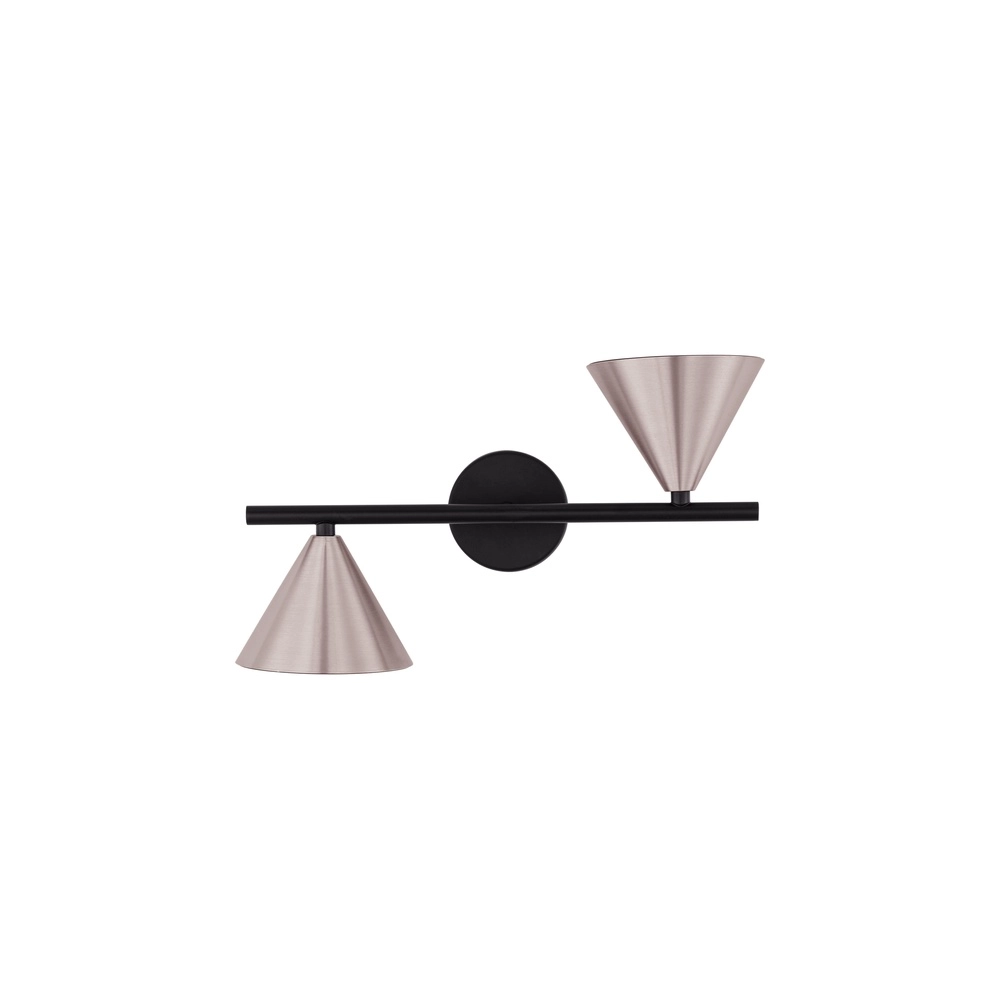Wandlamp Conico dubbel zwart met koffiebruin Lyora 5212017475404
