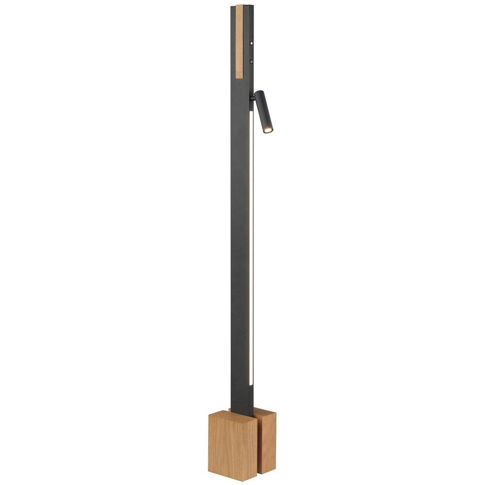 Design vloerlamp Streamline zwart met hout