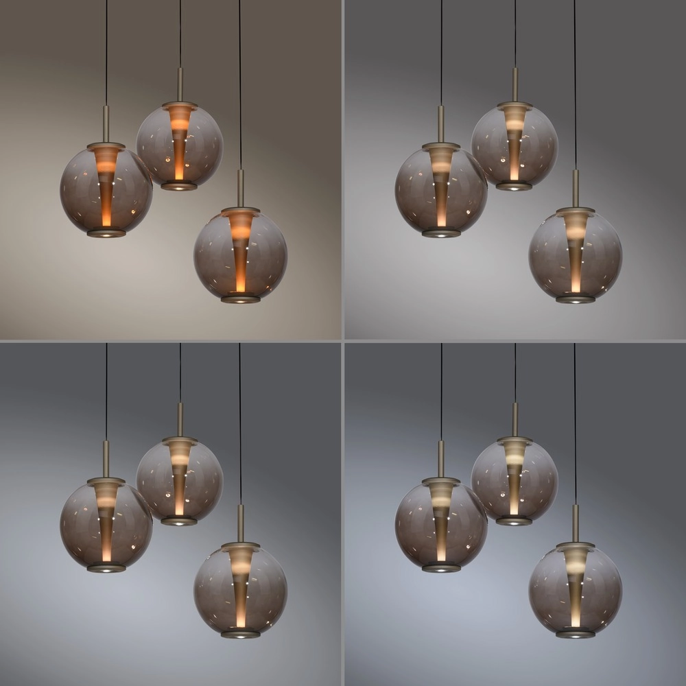 Vide hanglamp Pure E-Infinty bronce met amber glas Paul Neuhaus 4012248398166