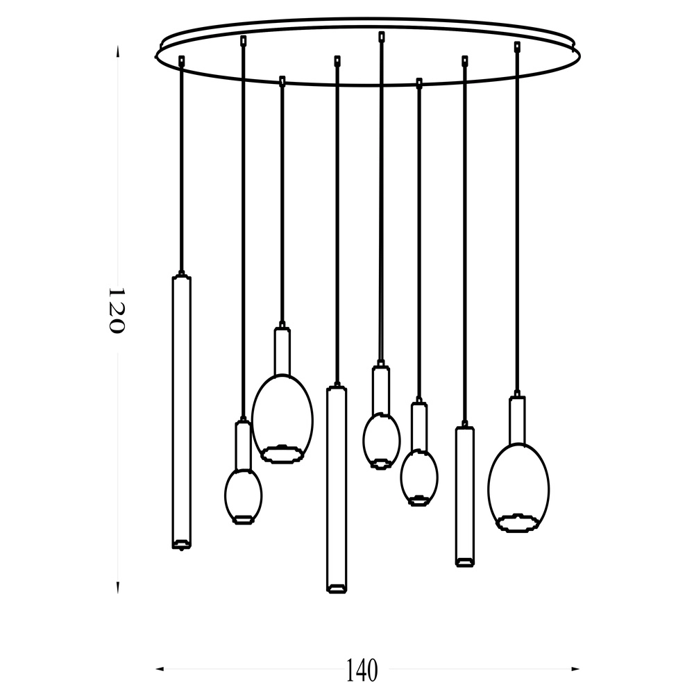 Design hanglamp Lyon amber glas Searchlight 5053423296371