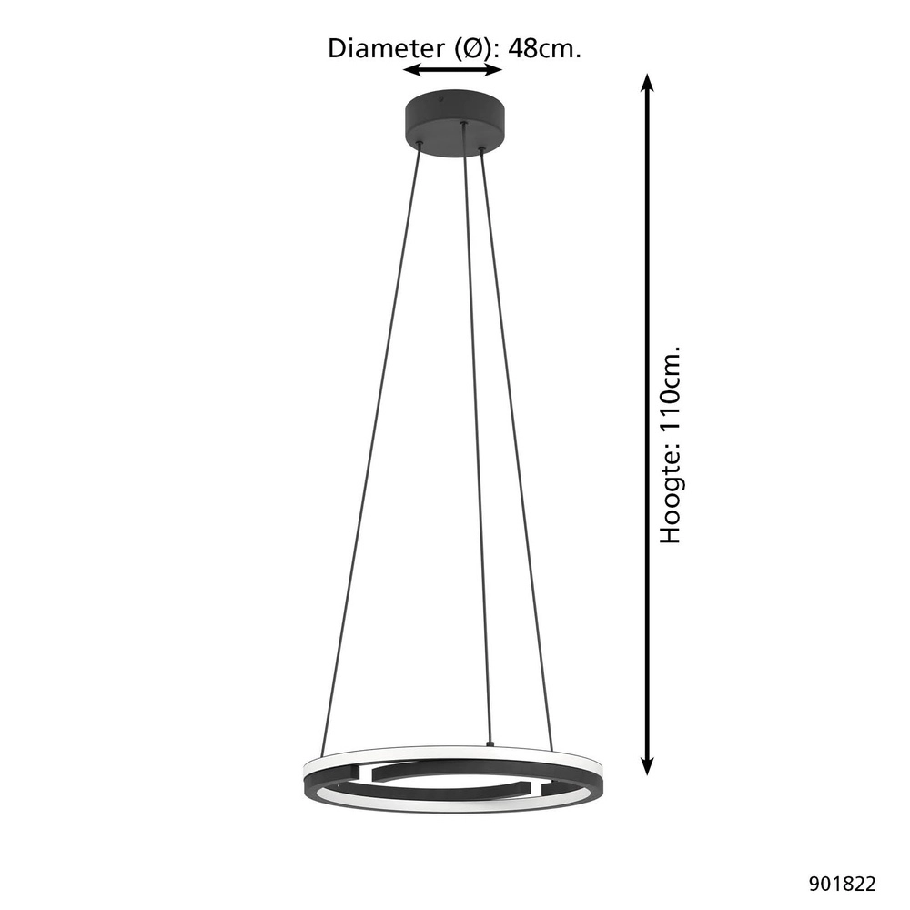Hanglamp Mezzomonte zwart Eglo 9008606360192