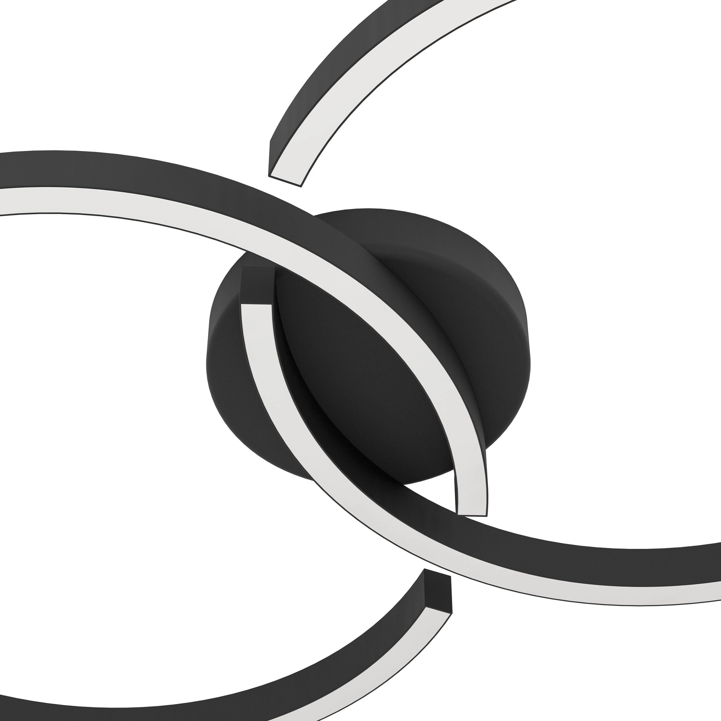 Zwarte led plafondlamp Amandolo 2-ringen Eglo 9008606275076