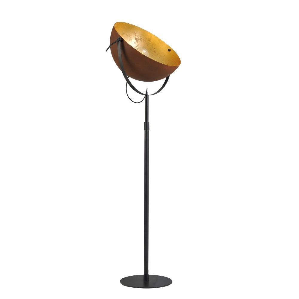 Vloerlamp Industria 180 roestbruin met goud Vloerlamp Industria 180 roestbruin met goud