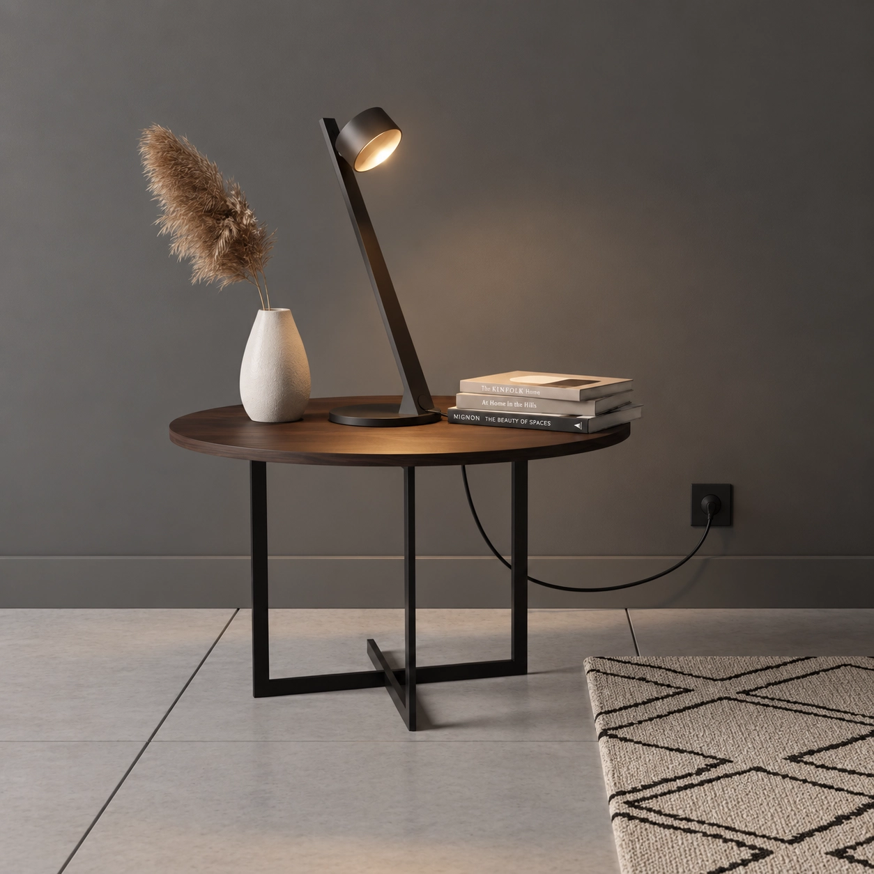 Moderne tafellamp Omega zwart