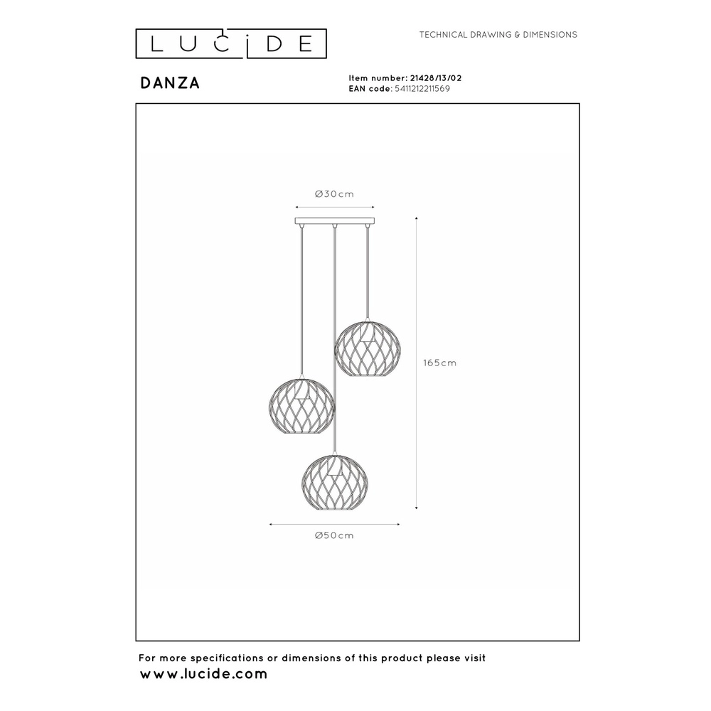 Hanglamp Danza Ø 50cm goud Lucide 5411212211569