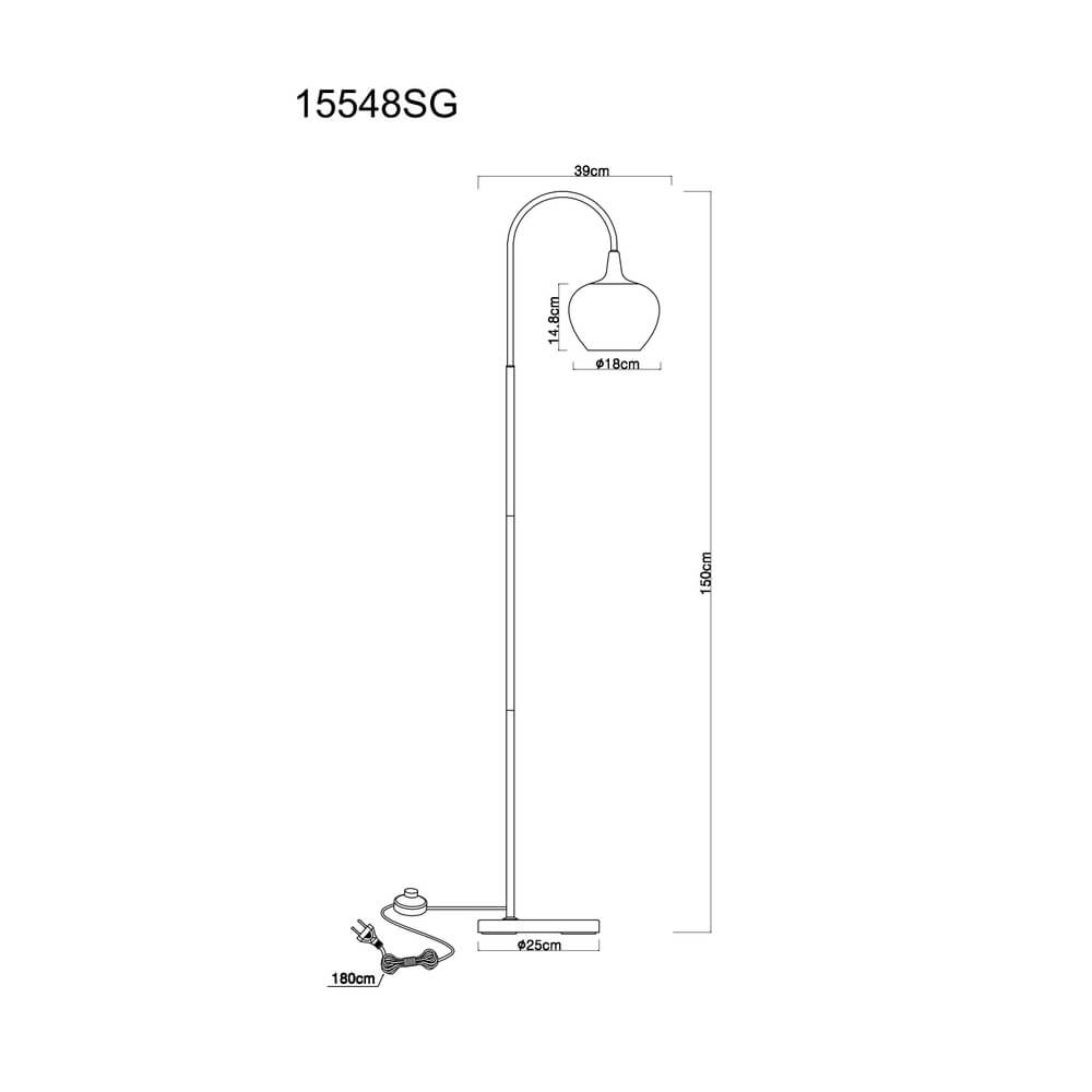 Zwarte vloerlamp Maxy met rood glas enkel Globo 9007371459988