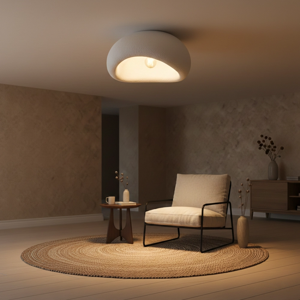 Natuurlijke plafondlamp Aere wit 60cm