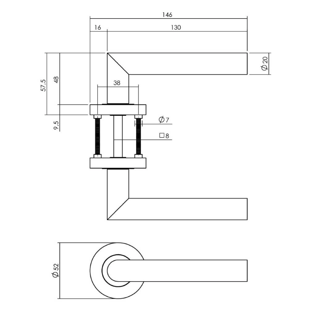 Compleet deurklinkset Bastian wit toilet Intersteel 8714186634851