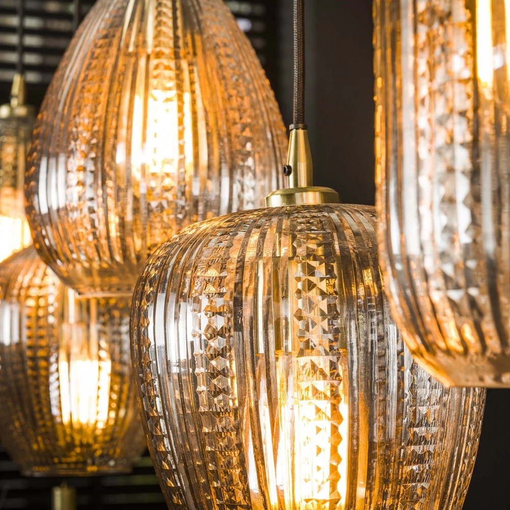5-licht glazen hanglamp Diamond met helder glas Lyora 8716803511187