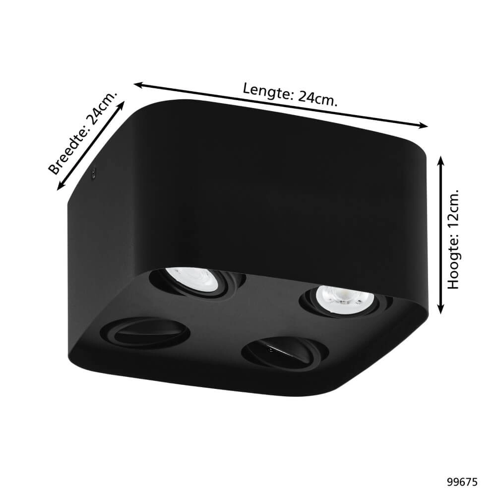 Opbouwspot Zigbee Caminales-Z 4-lichts zwart Eglo 9002759996758