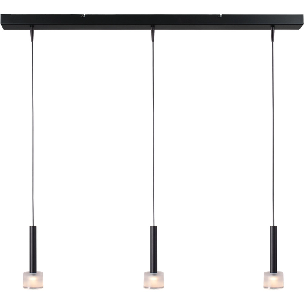 3-lichts hanglamp Fabro led - zwart