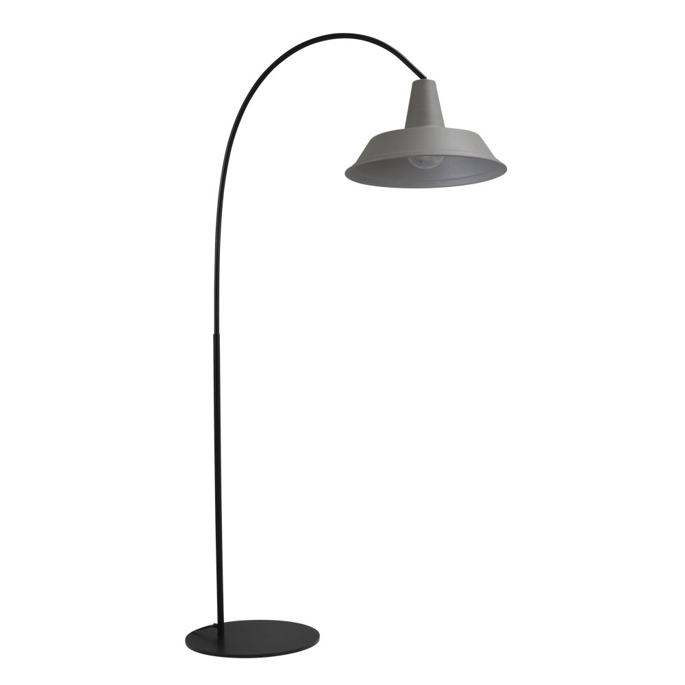 Retro vloerlamp Industria 186 zwart met grijze kap Retro vloerlamp Industria 186 zwart met grijze kap