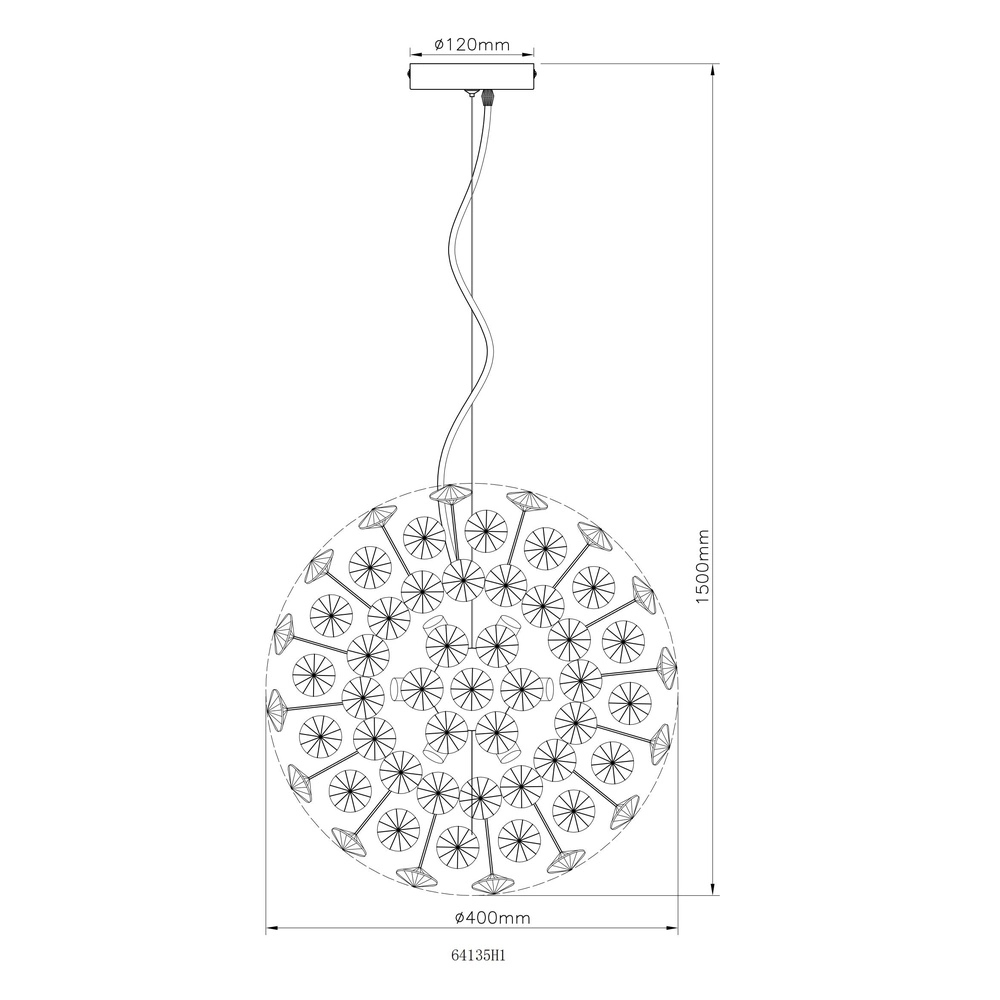 Hanglamp Katrina goud Ø 40cm Globo 9007371478309