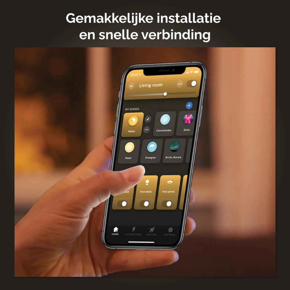 Plafondspot Hue Pillar - White Ambiance 1-lichts zwart met schakelaar Philips 8719514338449