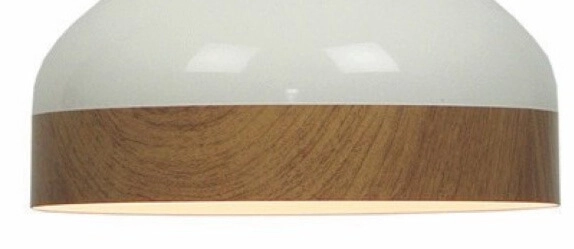 Ø 30cm hanglamp Moondrop 30cm wit met houtbruin Artdelight 8719831730933