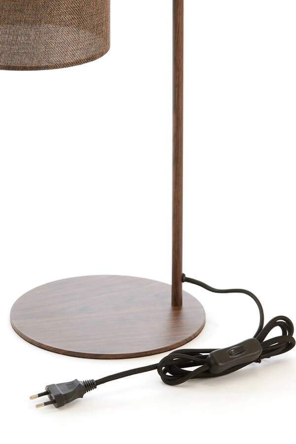 Japandi tafellamp Donio donkere  hout print Light & Living 8717807759582