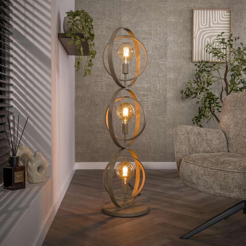 3-lichts zand vloerlamp Turn E27 - Ø 40cm