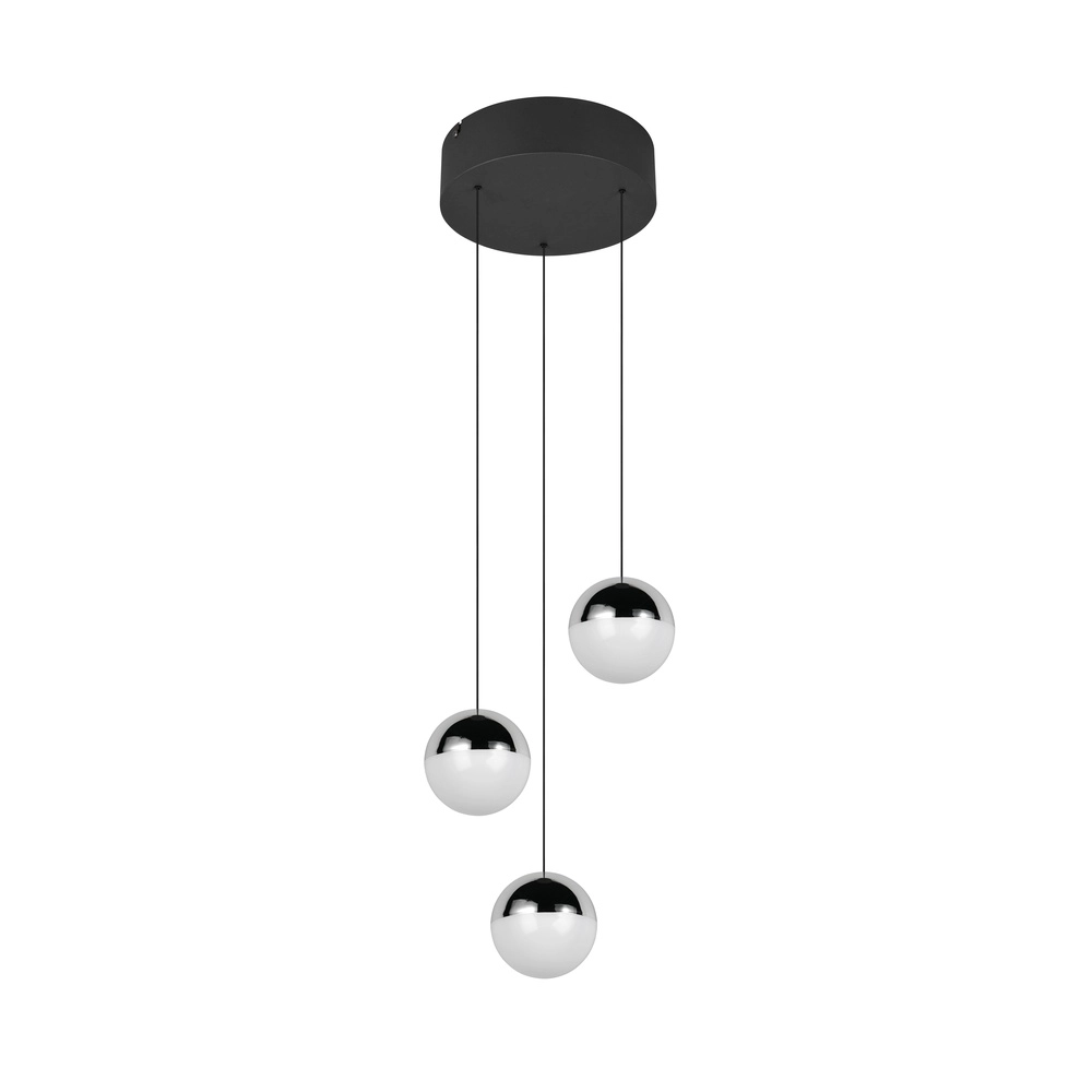 3-lichts hanglamp Senta rond chroom Trio 4017807685824