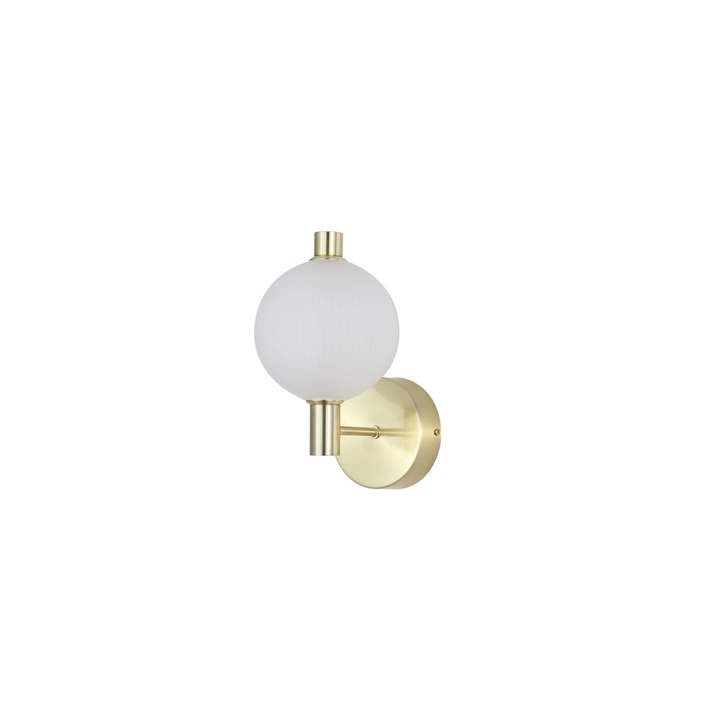 Design wandlamp Luminique goud met wit glas