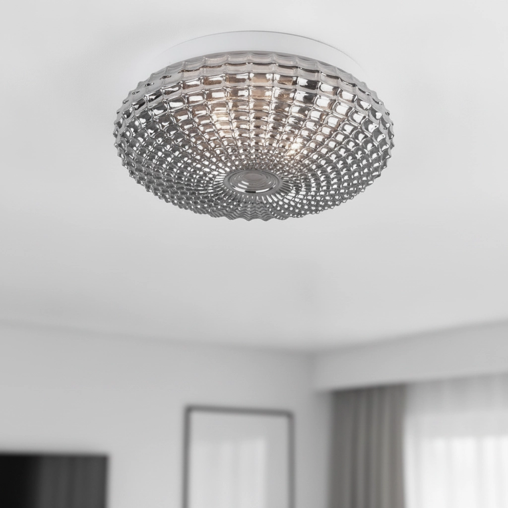 Plafondlamp Clam smoke glas