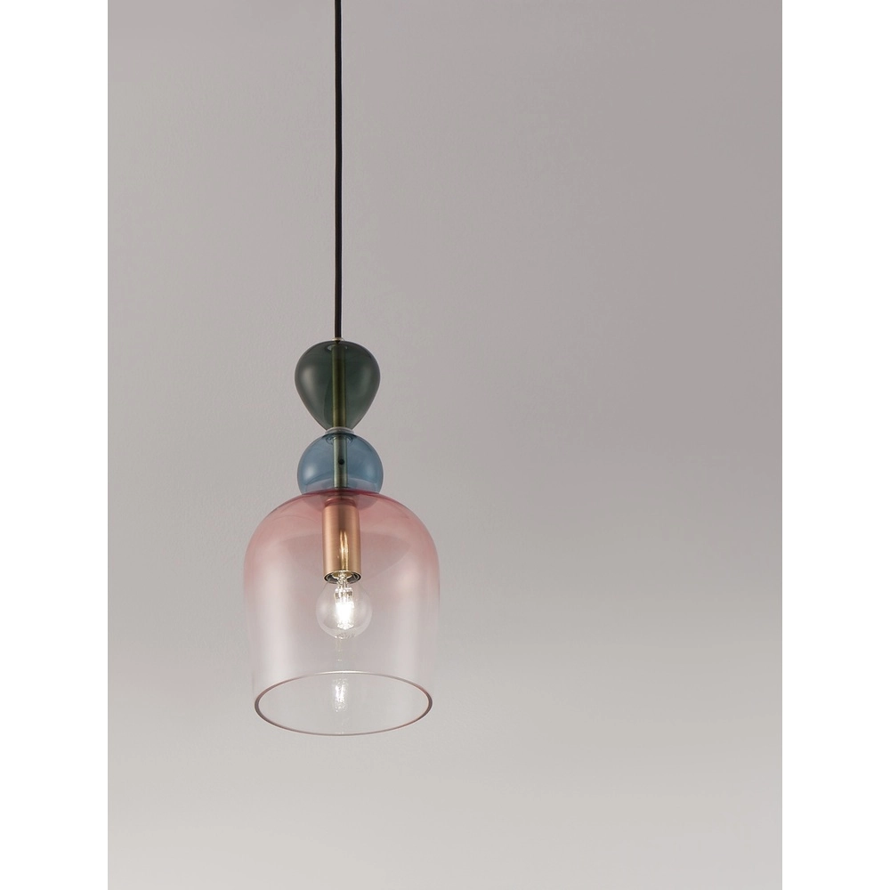 Gekleurde hanglamp Murano roze Lyora 5212017434197