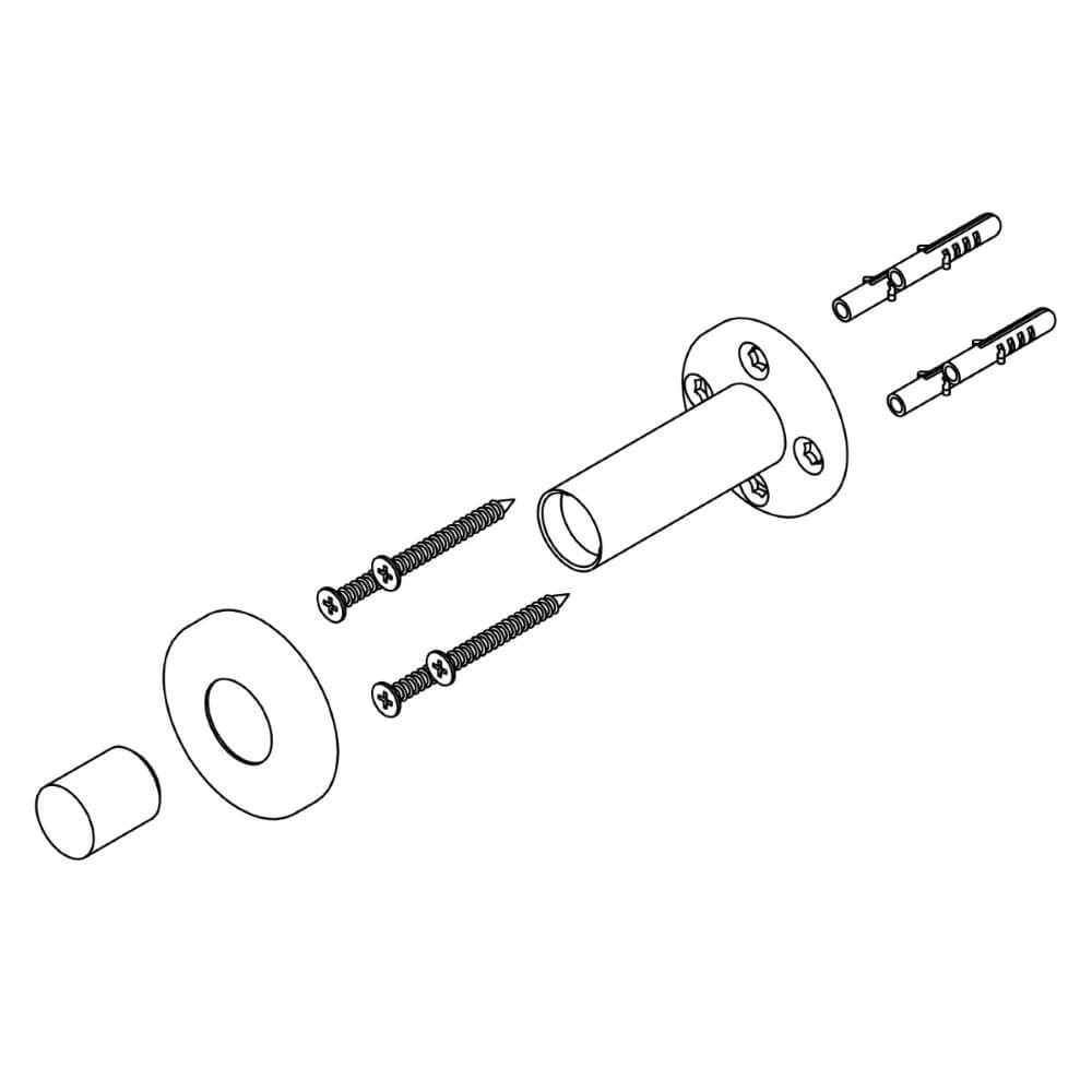 Deurstop Stelo wand met rozet RVS Intersteel 8714186053461