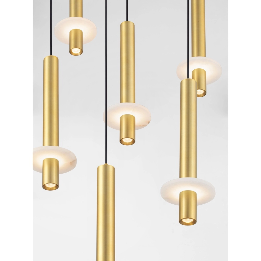 Design hanglamp Noemi goud met wit Ø 47cm Lyora 5212063503311