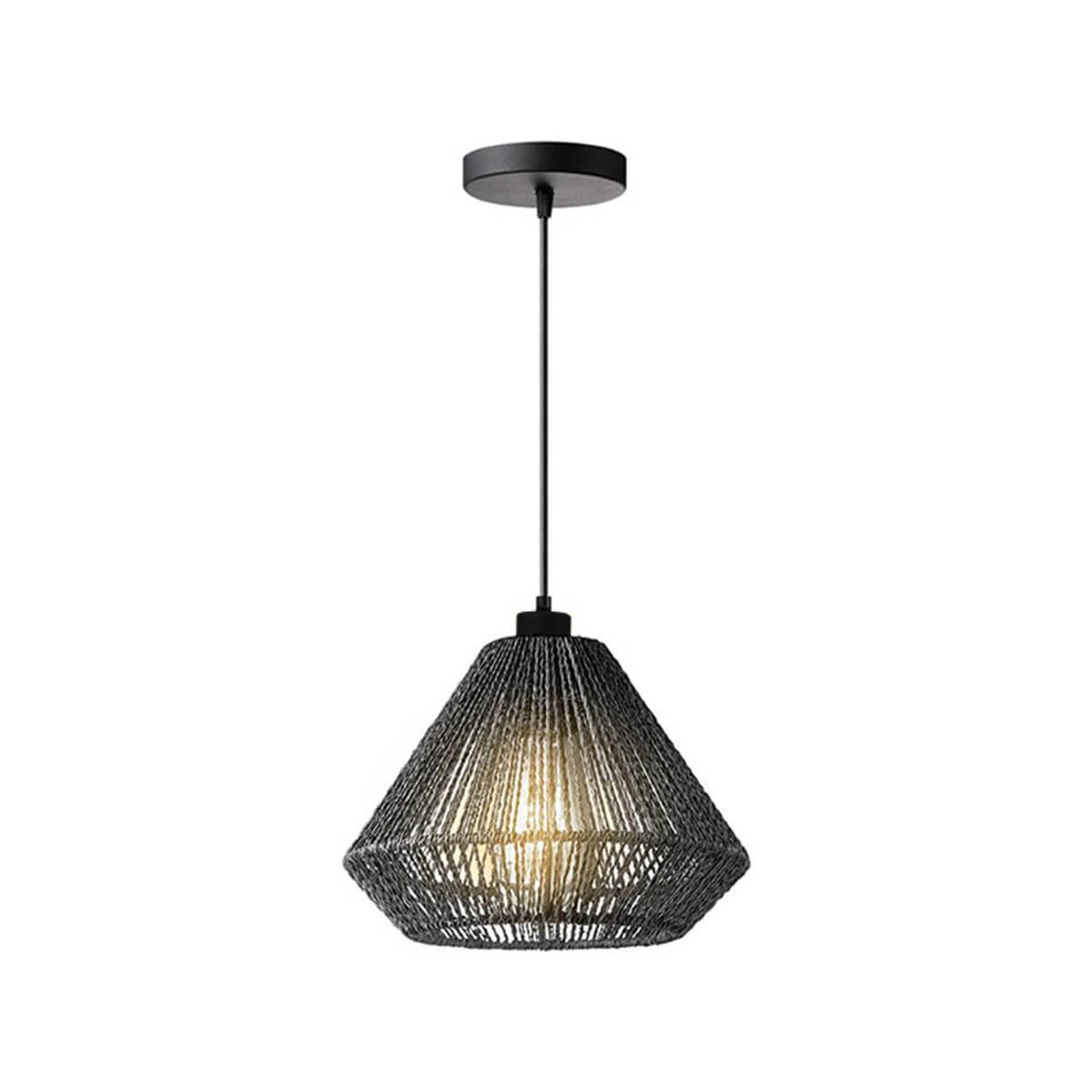 Zwart jute hanglamp Ibiza Ø 25cm