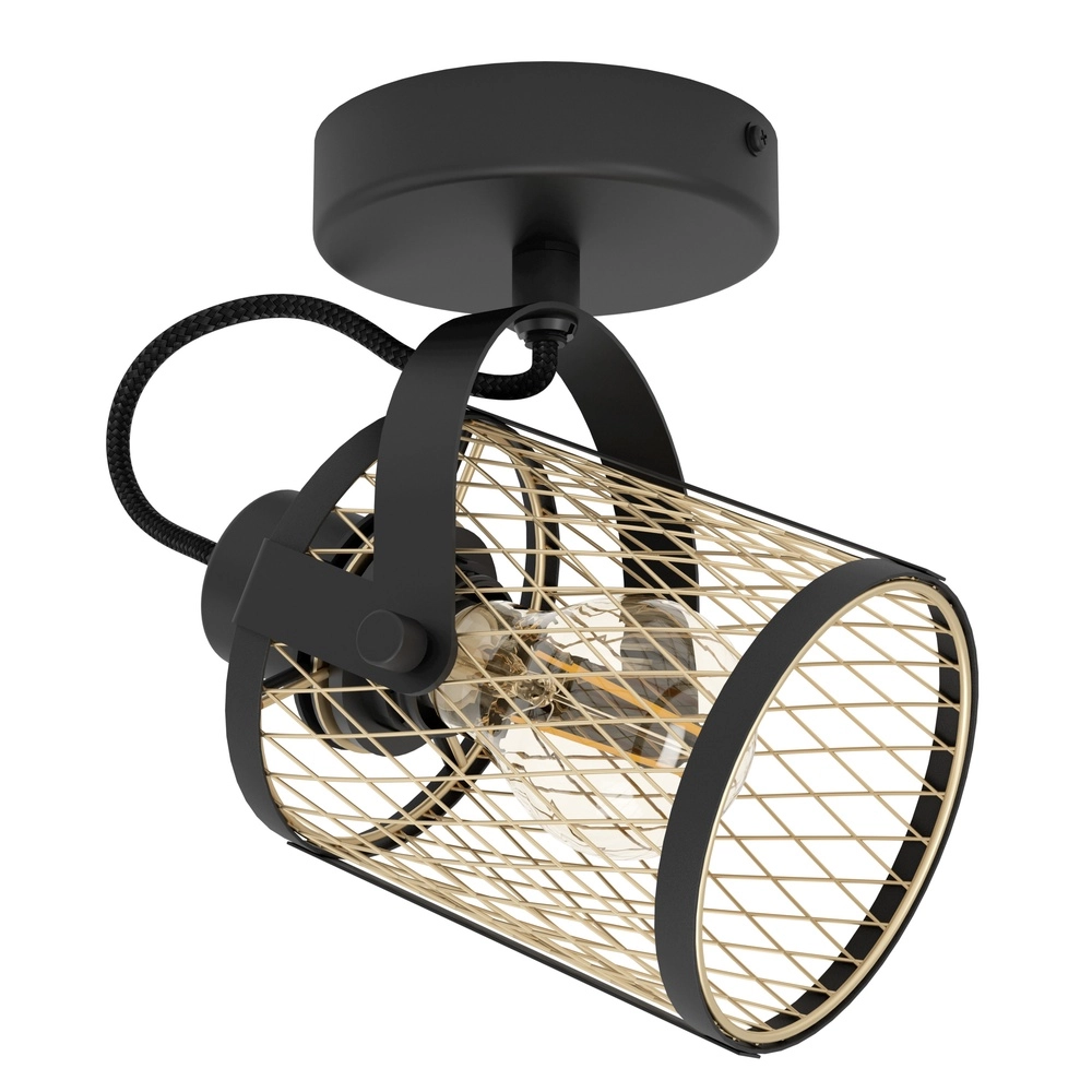 Wandlampje Dellow zwart - E27 - kantelbaar