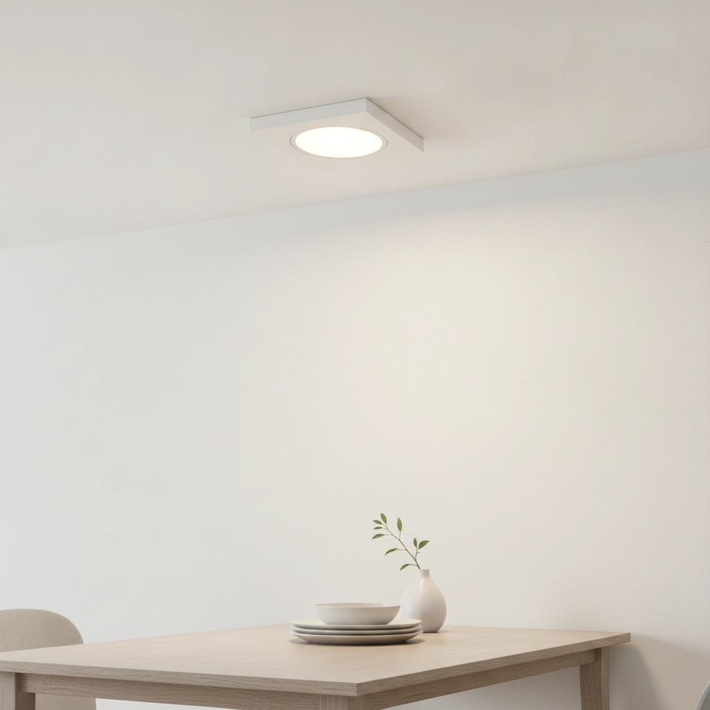 Witte inbouwspot vierkant Downel 9cm