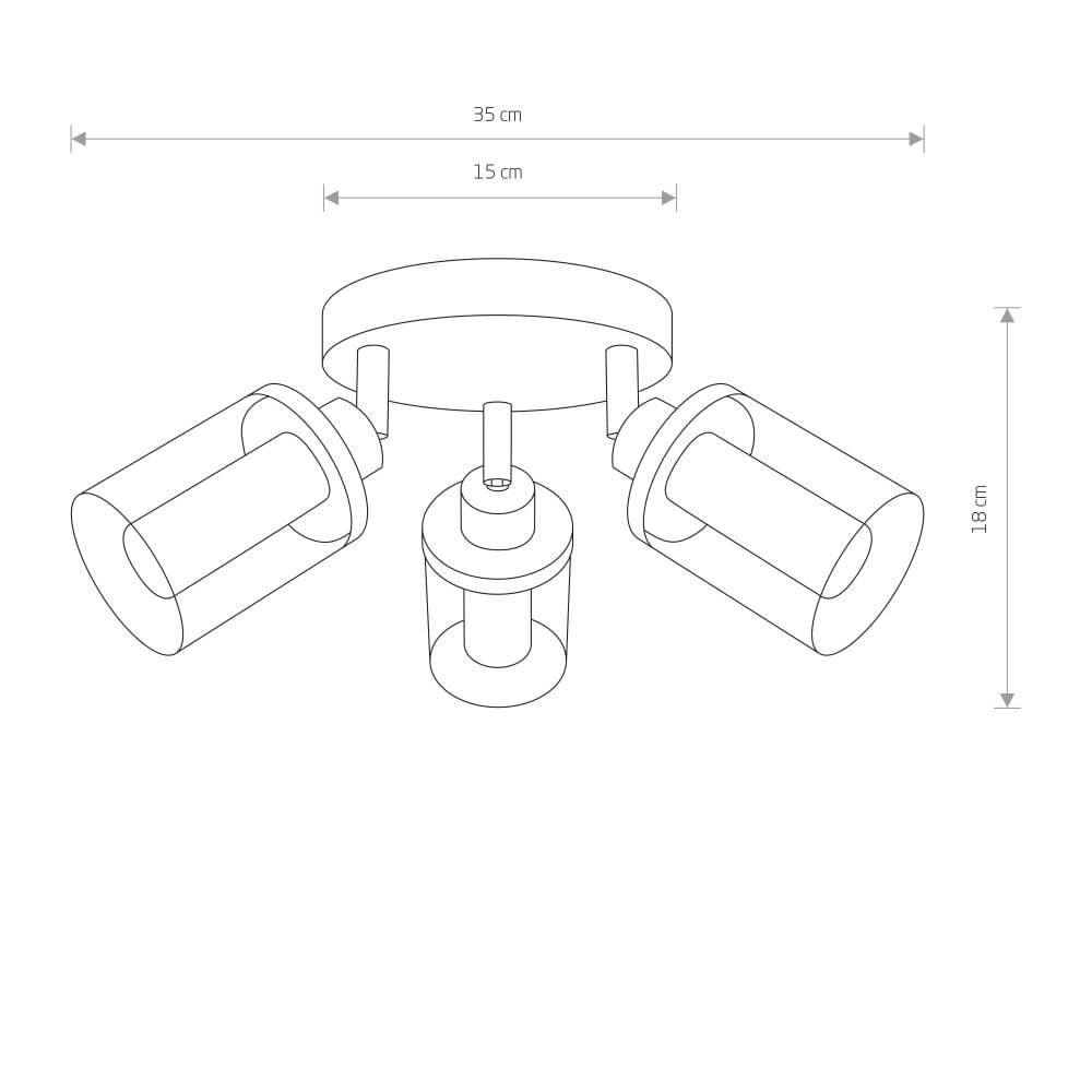 3-lichts plafondlamp Vista badkamer Lyora 5903139805094