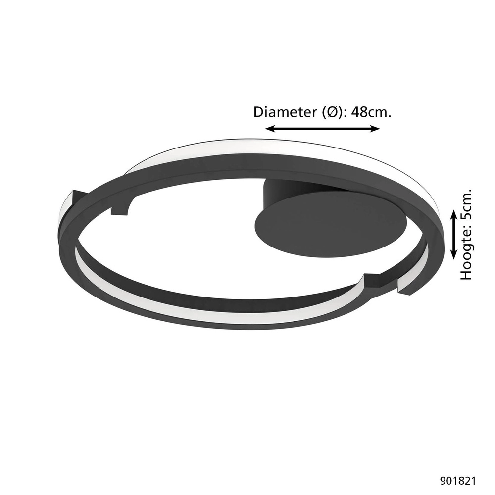 Plafondlamp Mezzomonte zwart Eglo 9008606360185