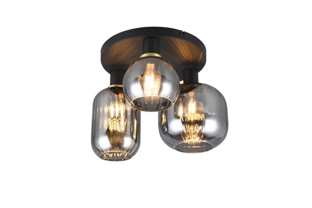 Trendy plafondlamp Diva met smoke glas Trio 4017807614602