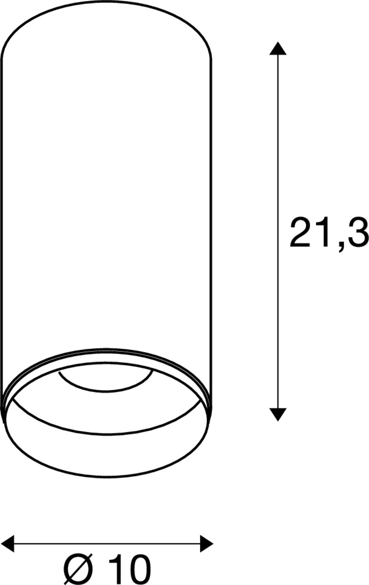 Opbouwspot Numinos L cilinder wit/zwart 2700K - 60gr SLV 4024163244701
