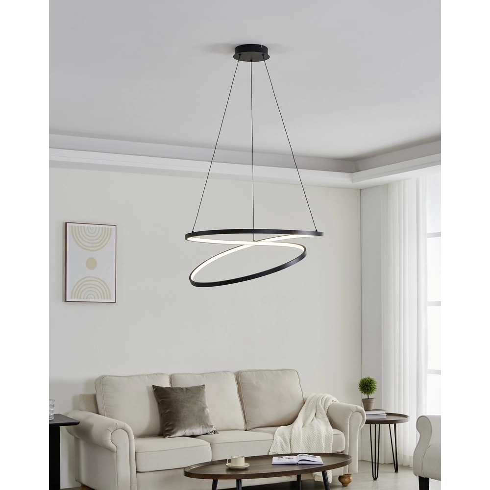 Ø 70cm led hanglamp Ruotale zwart Eglo 9008606303526