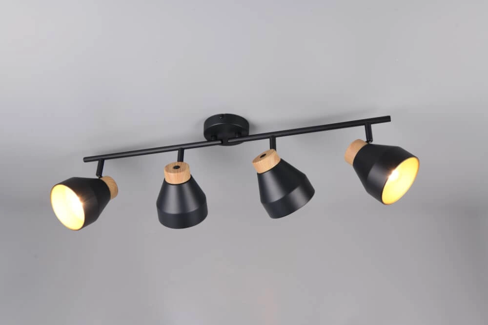Design plafondlamp 4-lichts Valentin zwart Trio 4017807637434