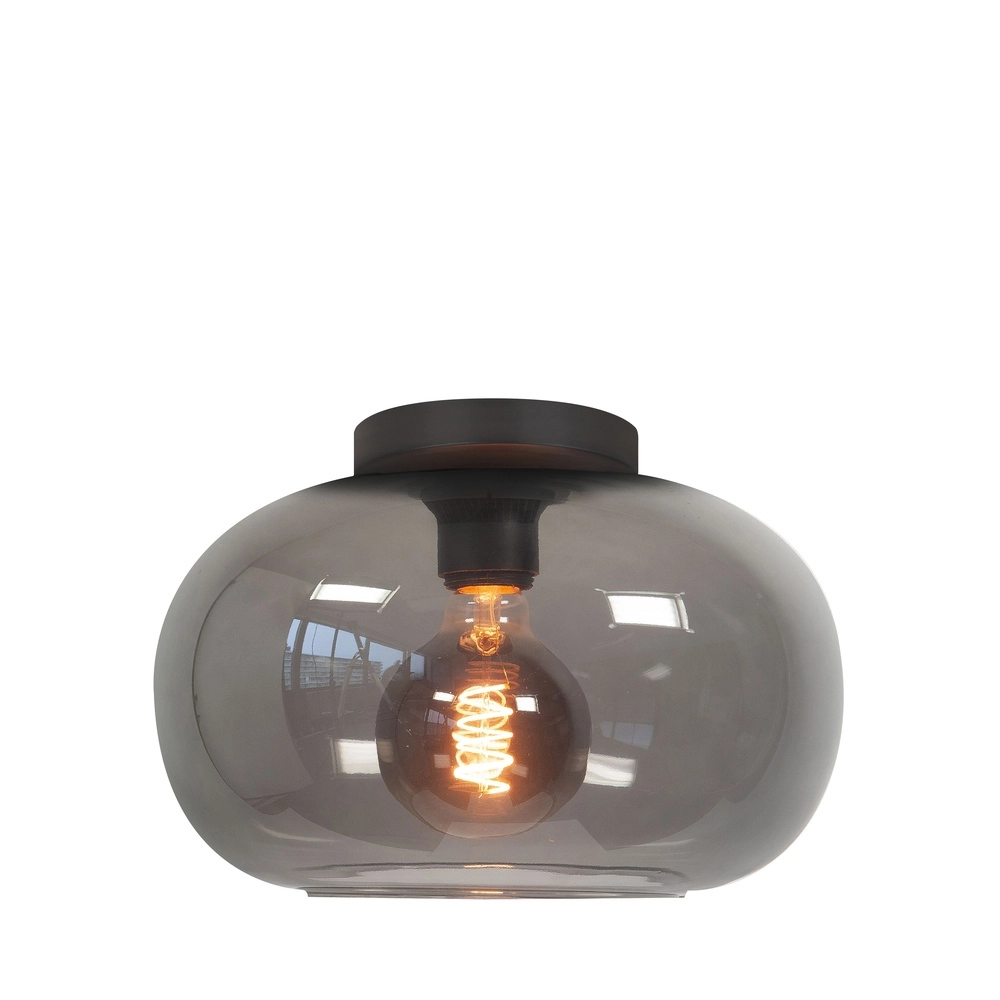 Plafondlamp Bellini zwart met smoke glas Ø 31cm