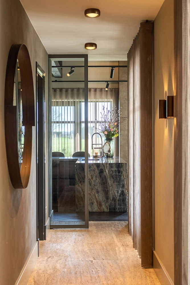 Strakke plafondlamp Montana Ø15cm - Brons geborsteld Artdelight 8720701103948