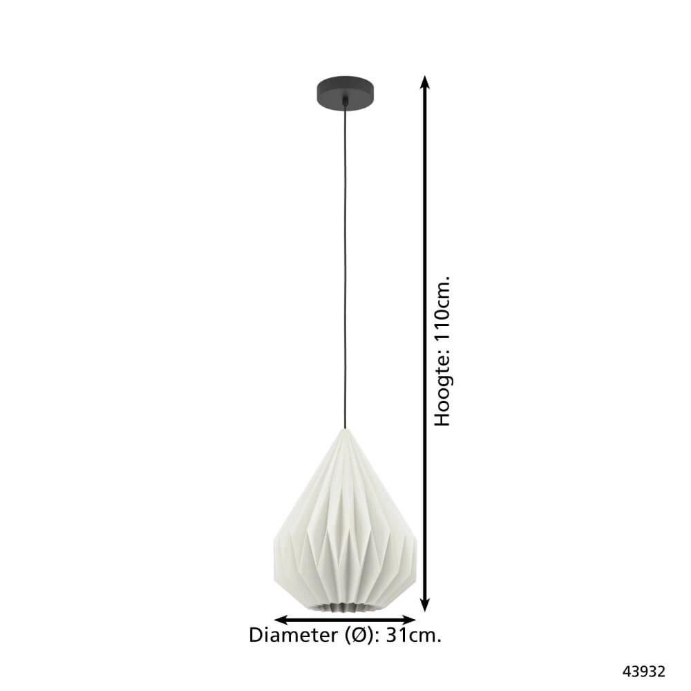 Japandi hanglamp Minting Ø 31cm Eglo 9002759439323