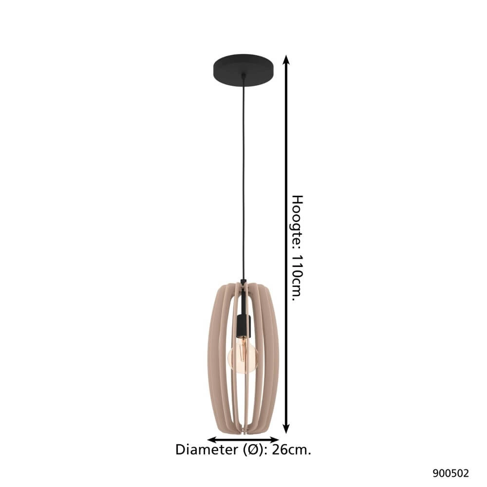 Witte hanglamp Bajazzara Ø 26cm Eglo 9008606244324