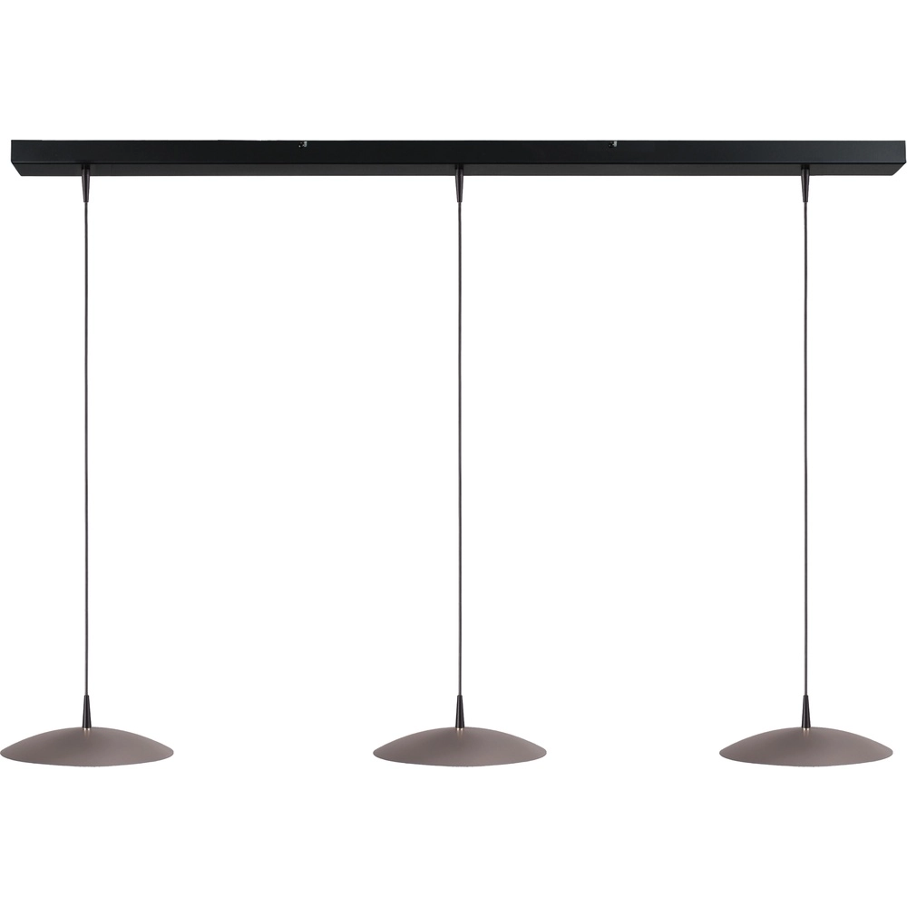 3-lichts hanglamp Scala 130cm zwart met nikkel Ø 25cm