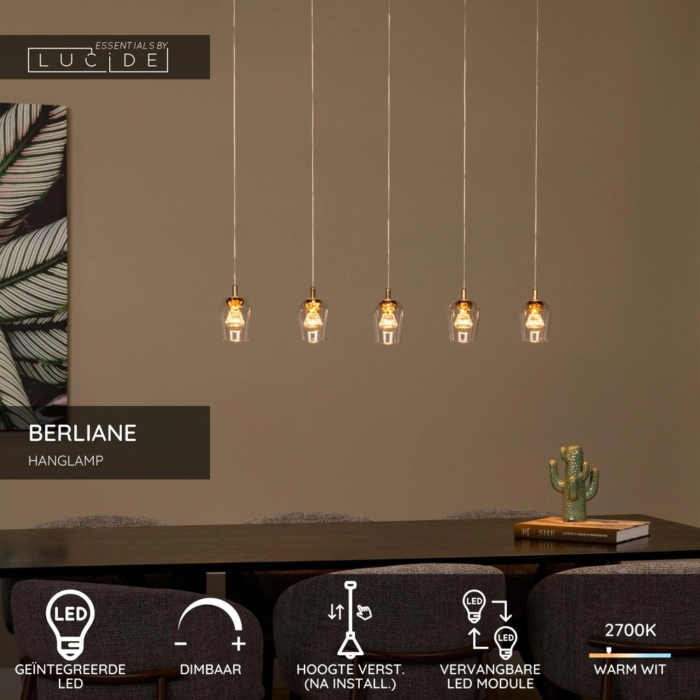 Unieke hanglamp Berliane 5-lichts recht Lucide 5411212011008