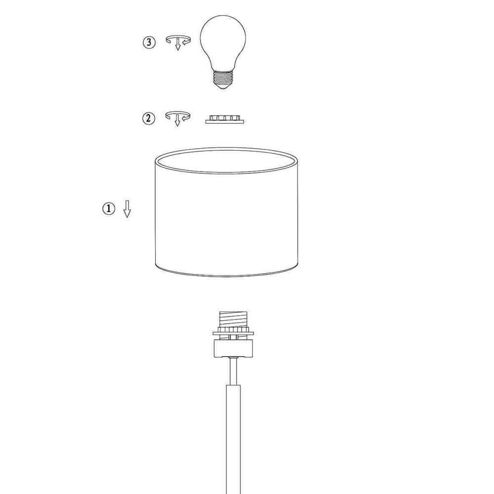 Tafellampje Stang zwart met strokleurige kap Steinhauer 8712746172072